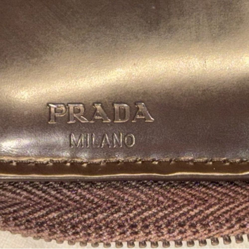 Prada Brown Leather Zip Around Wallet - Picture 16 of 16